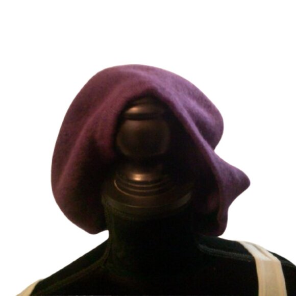 Gap Beret Cap Womens Beret Wool Angora Blend Purple - Picture 2 of 4